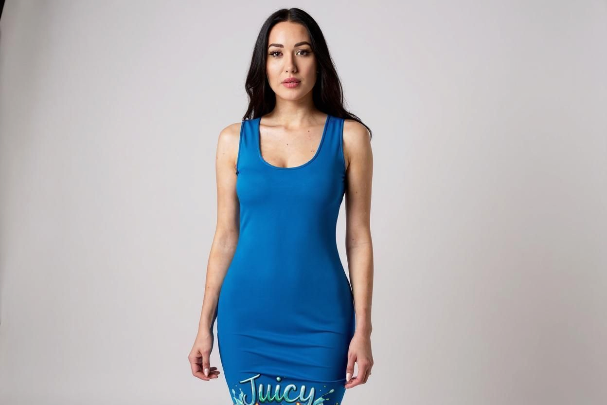 LiveLifeExotic Women's Blue mini Bodycon Dress "Juicy Cheeks" | Moisture-Wicking | UPF 50+ | Stretch Fit