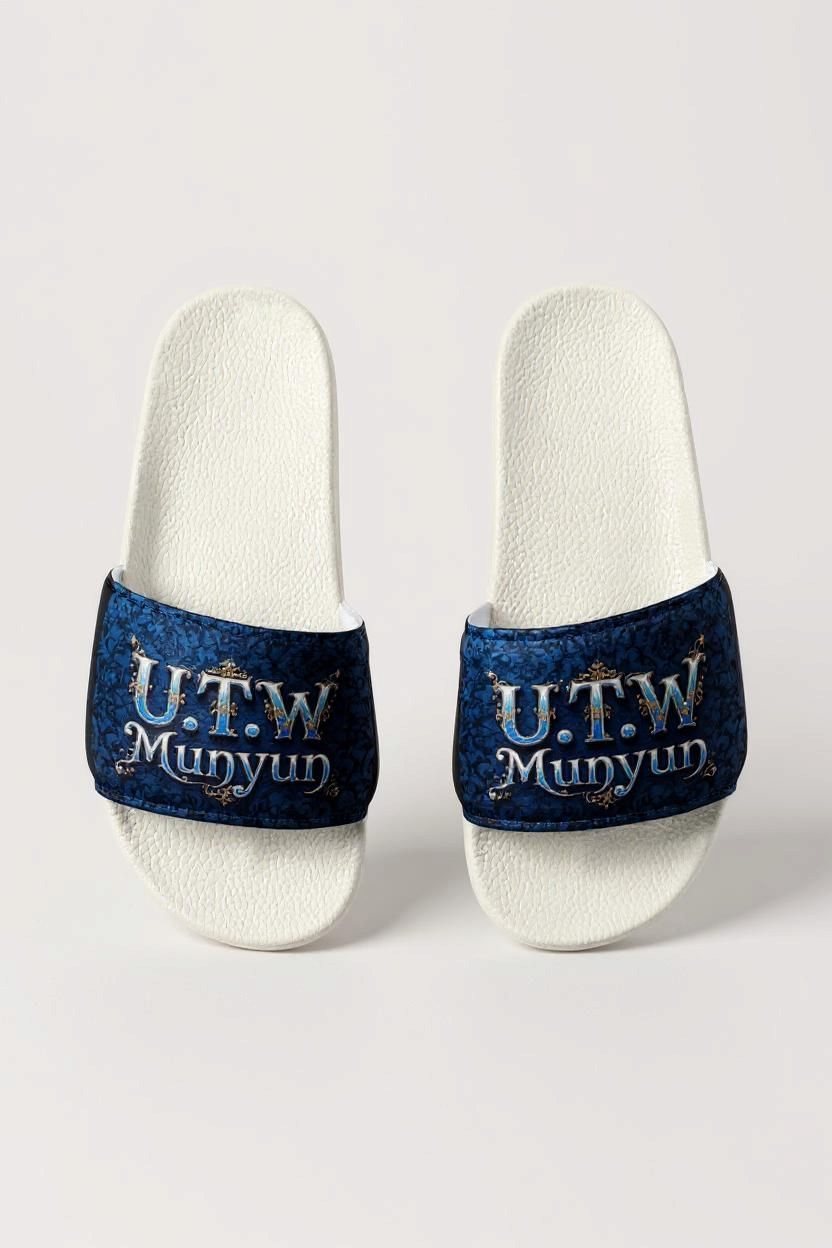 LiveLifeExotic counting Blues "UTW Munyun" Designer Slides - Stylish & Comfortable Footwear