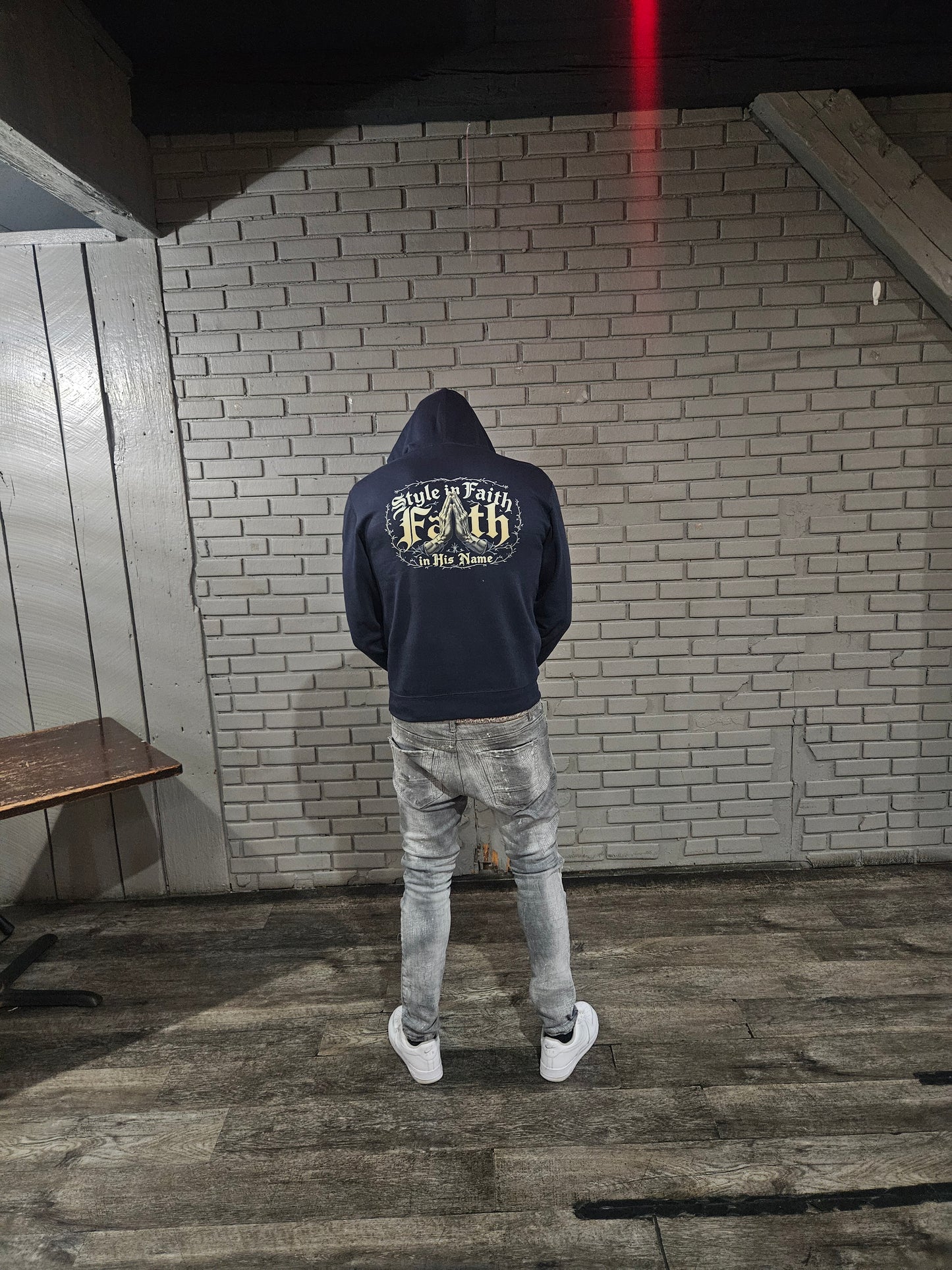 "STYLE IN FAITH" HSCG Designer Heavyweight Unisex Oversized Hoodie - Praying Hands Barbed Wire Design