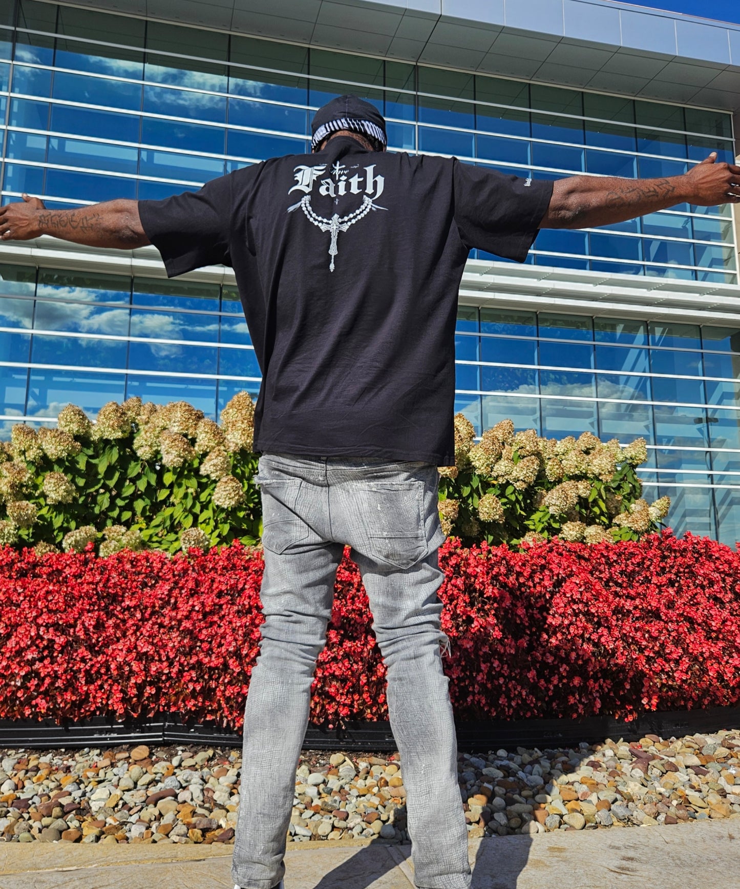 HSCG Designer Oversized Unisex Designer T-Shirt - Rosary Graphic Cotton Tee