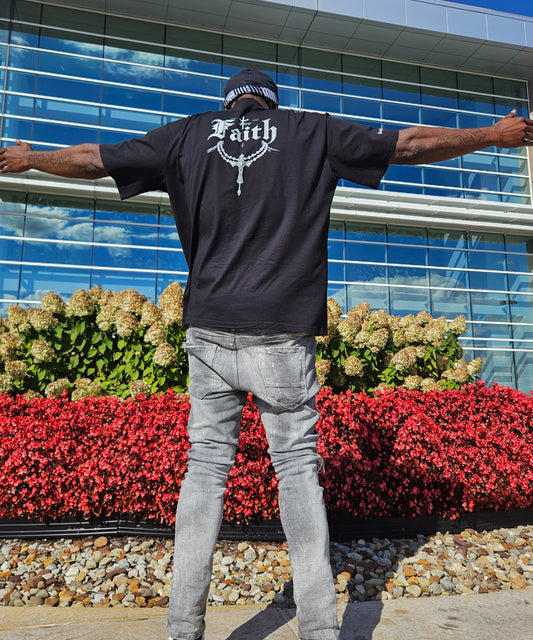 HSCG Designer Oversized Unisex Designer T-Shirt - Rosary Graphic Cotton Tee