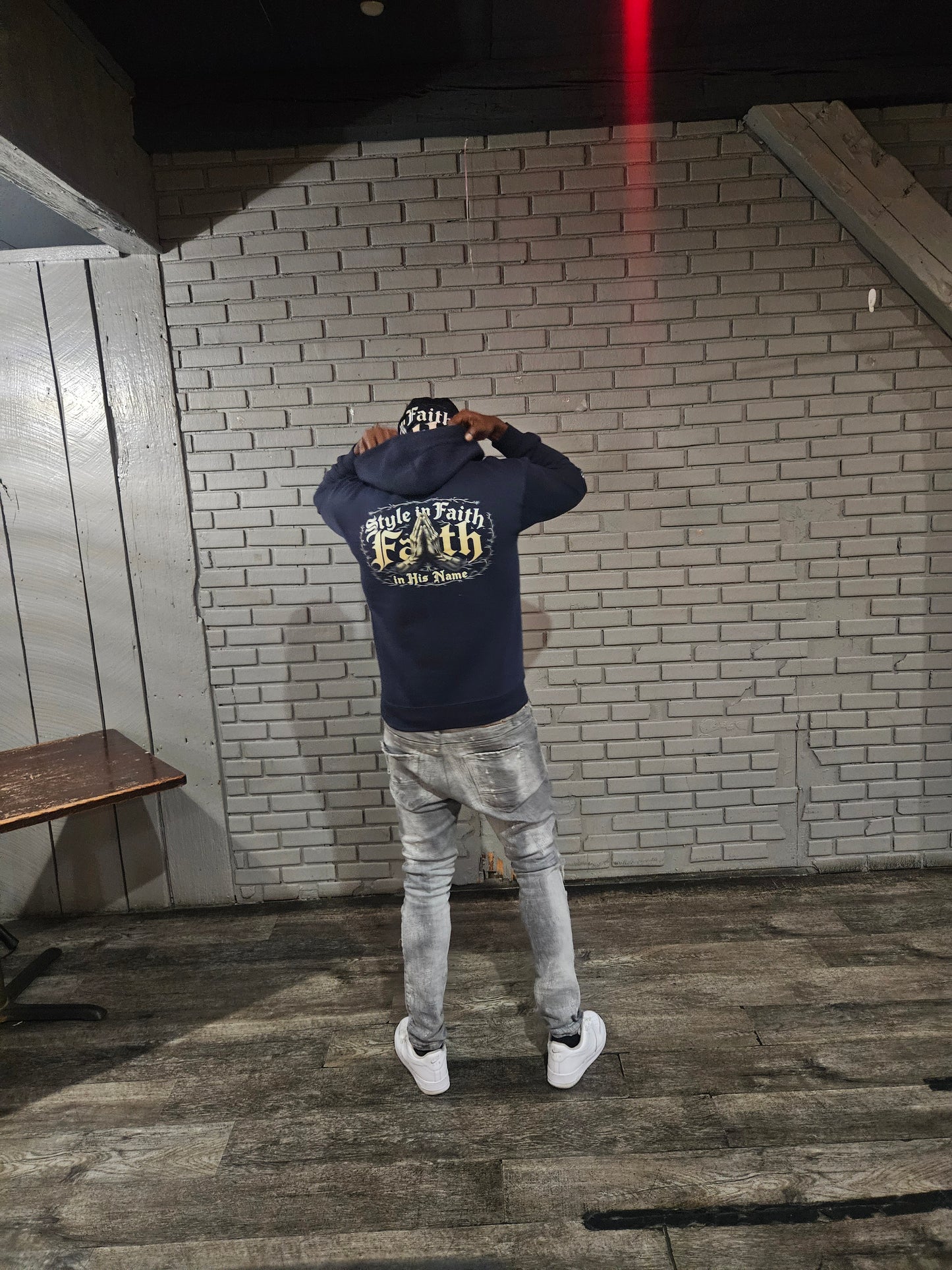 "STYLE IN FAITH" HSCG Designer Heavyweight Unisex Oversized Hoodie - Praying Hands Barbed Wire Design