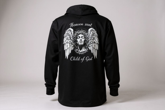 LiveLifeExotic "Heaven Sent" Christian Hooded Long Sleeve Shirt