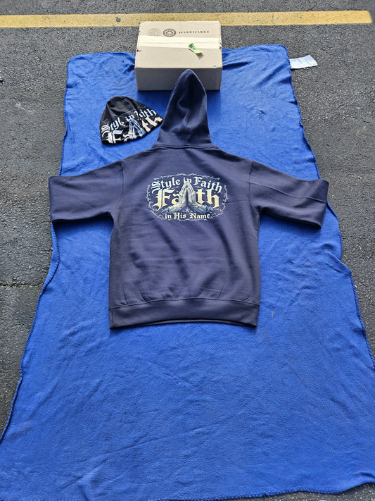 "STYLE IN FAITH" HSCG Designer Heavyweight Unisex Oversized Hoodie - Praying Hands Barbed Wire Design