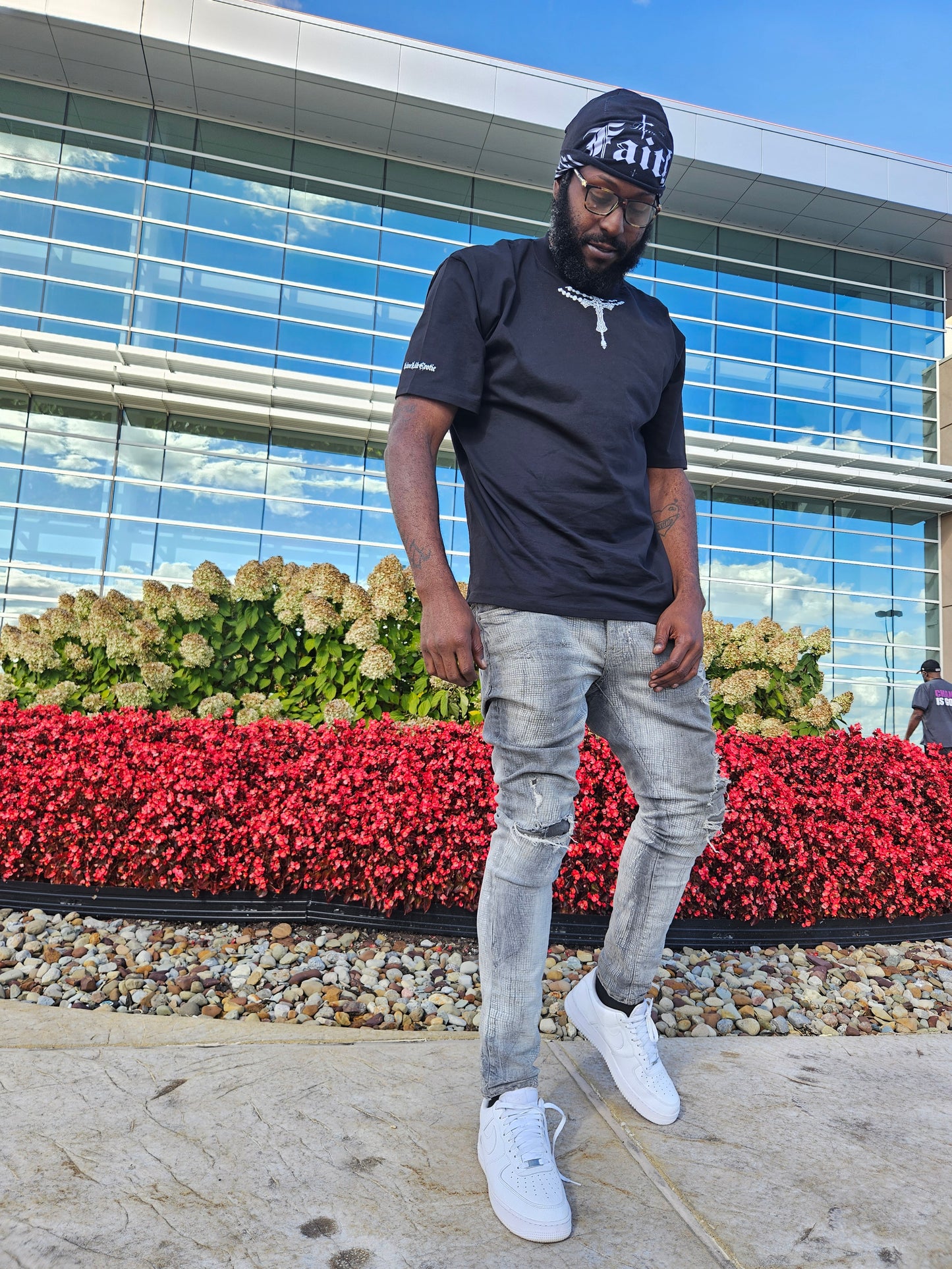 HSCG Designer Oversized Unisex Designer T-Shirt - Rosary Graphic Cotton Tee