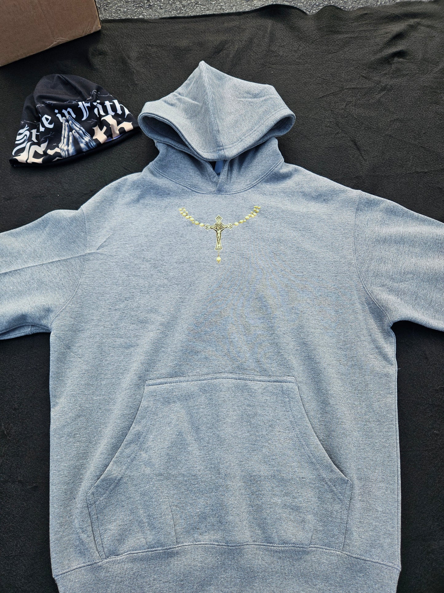 "STYLE IN FAITH" HSCG Designer Heavyweight Unisex Oversized Hoodie - Praying Hands Barbed Wire Design