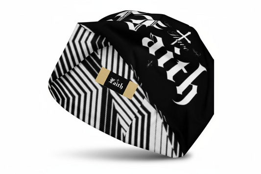 reversible Unisex Knit Beanie Hat - "Have Faith" Graphic Streetwear Headwear