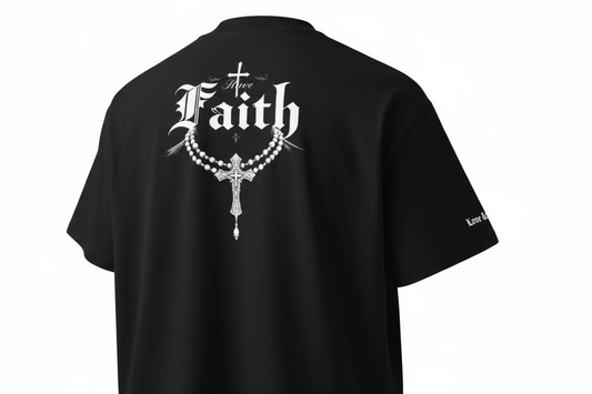 HSCG Designer Oversized Unisex Designer T-Shirt - Rosary Graphic Cotton Tee